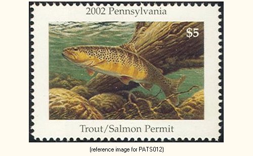 Salmon Fishing Print 24 x 18 Details about   Beautiful Mint 1991 Pennsylvania Trout 