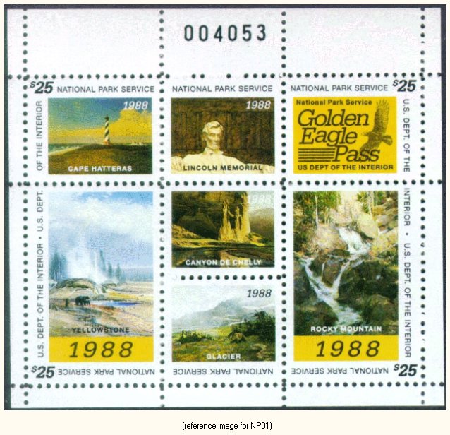 National Parks Stamp Golden Eagle (19881997) Detail
