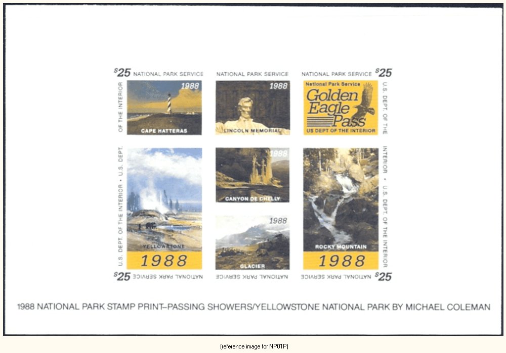National Parks Stamp Golden Eagle (19881997) Detail